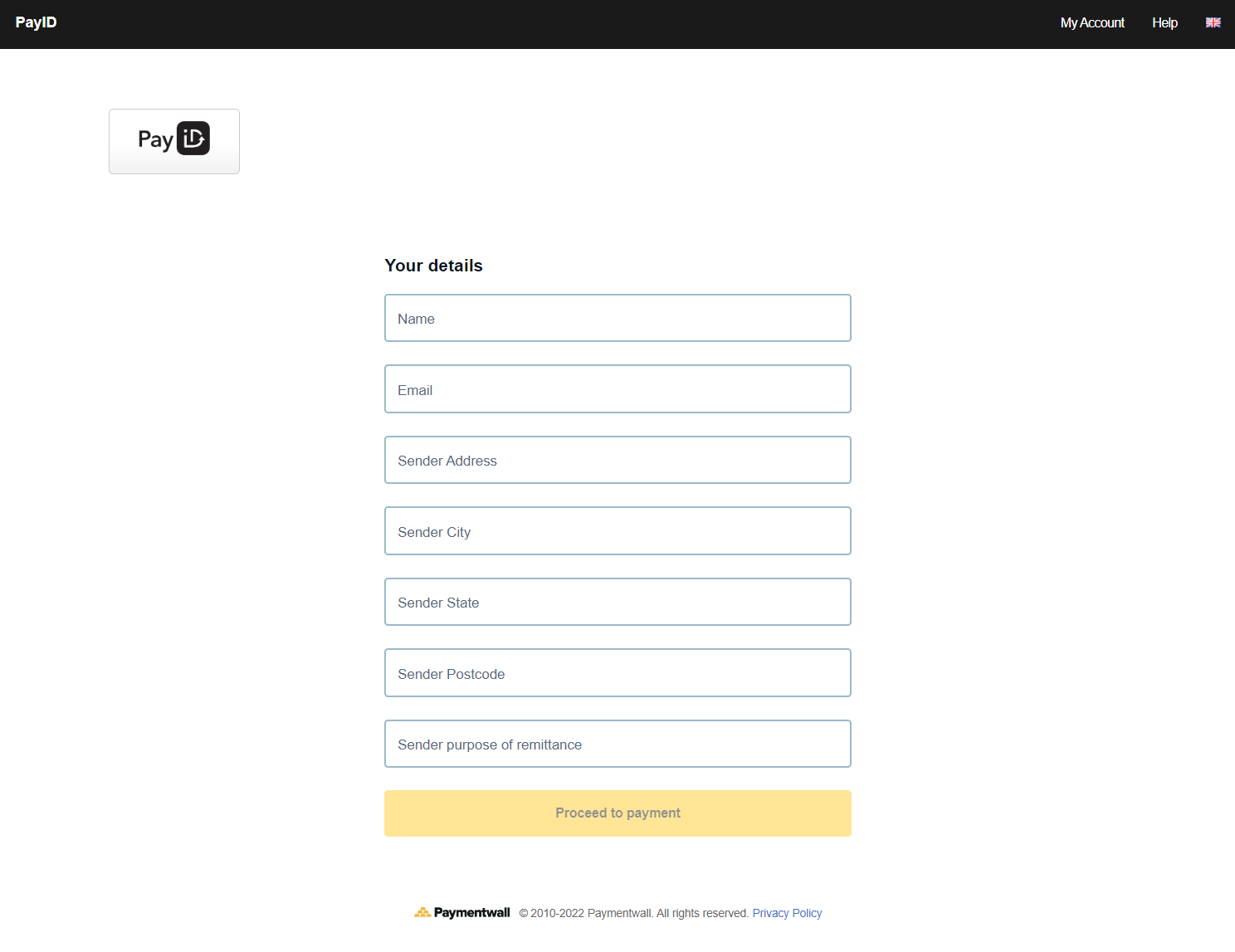 PayID input information